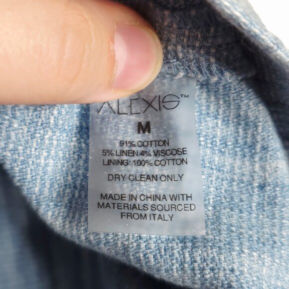 Alexis Camillo Romper Sky Blue Square Neck Cotton Linen Size M - Picture 9 of 11